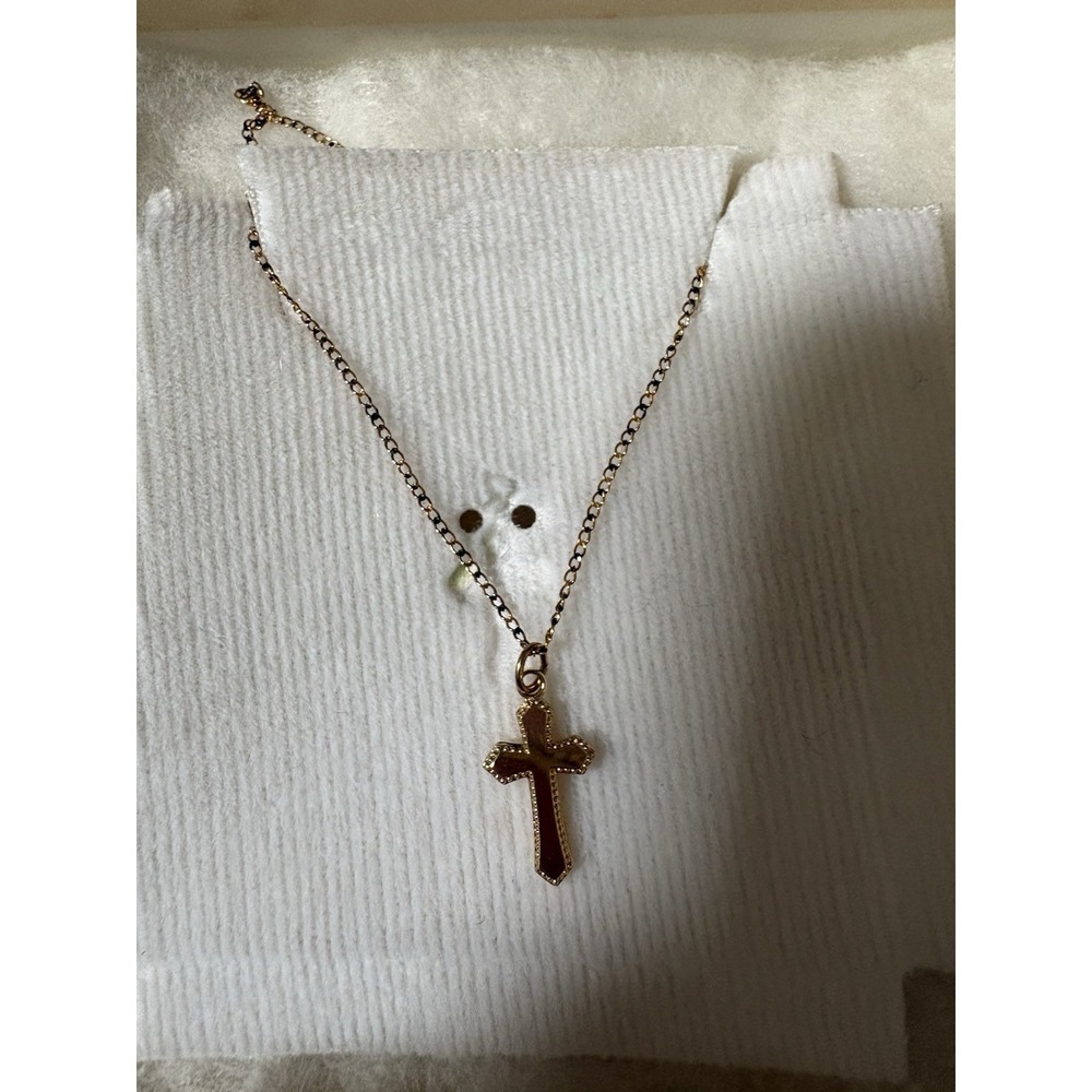 Kids 14k 1/20 Gold Filled Chain With Cross Necklace 14"